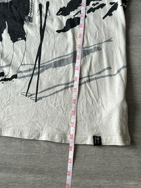 Vintage Neve Ski girl Graphic Quarter-Zip Pullover Silk & Wool Blend - Picture 6 of 9